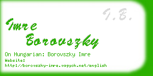 imre borovszky business card